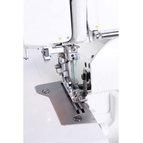 Masina de surfilat casnica cu 2 ace, 2/3/4 fire cu avans diferential si dispozitiv de înfilare ac automat JUKI MO-734