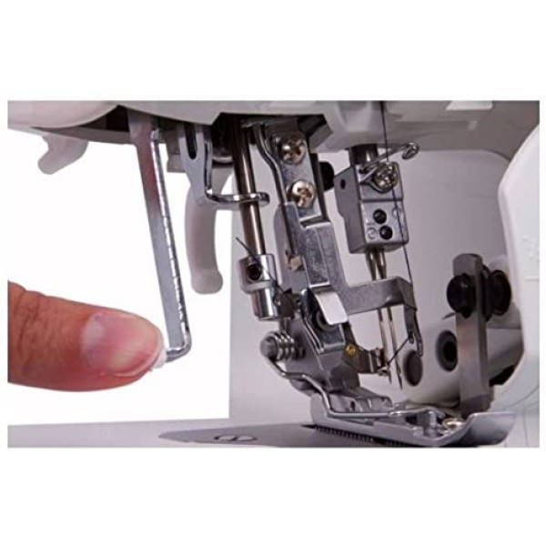 Masina de surfilat casnica cu 2 ace, 2/3/4 fire cu avans diferential si dispozitiv de înfilare ac automat JUKI MO-734