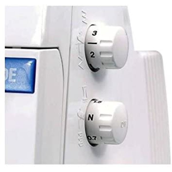 Masina de surfilat casnica cu 2 ace, 2/3/4 fire cu avans diferential si dispozitiv de înfilare ac automat JUKI MO-734